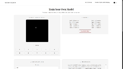 Animated recording of a Mercury model being trained by hand in the Train Your Own Model sandbox